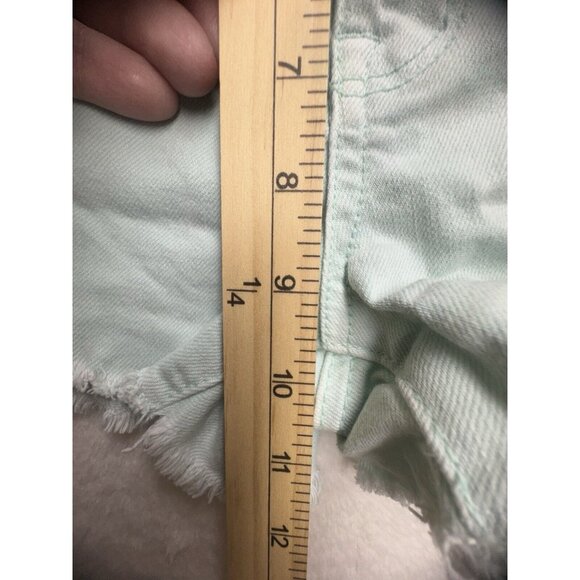 American Eagle Shorts Womens Sz 2 Cut-Off Frayed Distressed Stretch Pockets Aqua - Picture 5 of 11